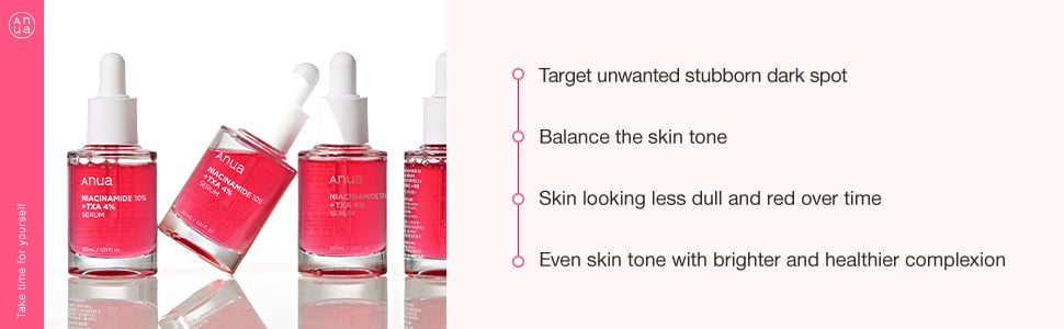 Anua 10% Niacinamide + 4% Tranexamic Acid Serum for Korean Glass Skin, Sensitive Skin, 30ml