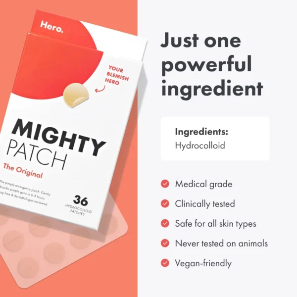 Hero Mighty Patch Original - Hydrocolloid Acne Pimple Patch 72ct 1